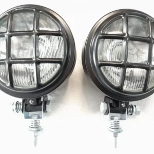 Par Farol Redondo Grande C/ Grade Jeep Gaiola Caminhao