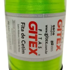 Fitas Cetim Gitex Rolo De 100 Metros - N0 - Largura 4mm Cor 154 - Limao Citrico Lisa