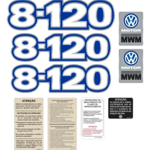 Kit Adesivo Volkswagen 8-120 Emblema Mwm Caminhão Cmk17 Fgc
