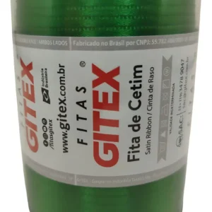 Fitas Cetim Gitex Rolo De 100 Metros - N0 - Largura 4mm Cor 123 - Verde Bandeira Lisa