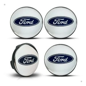 Kit 04 Calotinha Compatível Roda Ford Focus Fiesta Prata