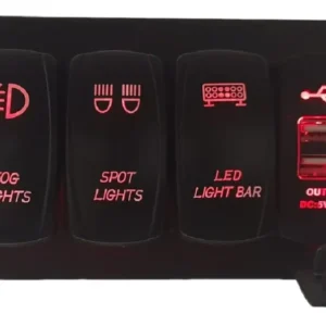 Painel Elétrico 3 Botões Led Com Usb Carro, Caminhão Jipe Vm