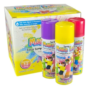 Tinta Spray Colorida Cabelo Maluco Atacado Kit 12 Unidades Tinta Temporária Carnaval