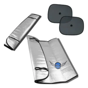 Protetor Solar Cromado Parabrisa + Par Lateral Automotivo Uv