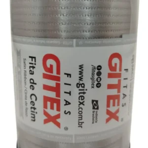 Fitas Cetim Gitex Rolo De 100 Metros - N0 - Largura 4mm Cor 124 - Prata Lisa