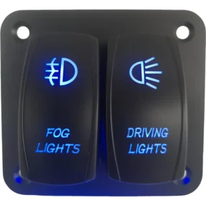 Painel Elétrico 2 Botões Led Carro Caminhão Jipe Led Azul