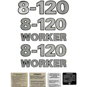 Kit Adesivo Volkswagen 8-120 Worker Emblema Caminhão Cmk15