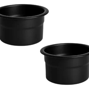 Kit 2 Porta Copos Universais Preto Alumínio Embutido Mesa