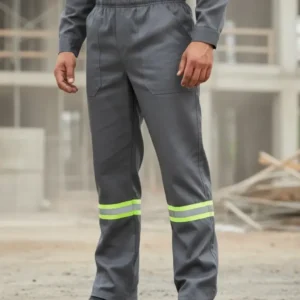 Calça De Uniforme Brim Grosso Com Faixa Refletiva Trabalho