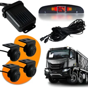 Sensor Ré Estacionar 4 Pontos 24v Caminhao Cabo 15m Isolado