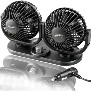 Ventilador Automotivo Duplo12v Ajustável Carro Van Caminhão