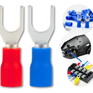 Kit 200 Peças Terminais Forquilha Tipo Garfo 1,5mm E 2,5mm Kit Conector Garfo Forquilha 0.5mm2 Á 2.5mm2 Vermelho E Azul