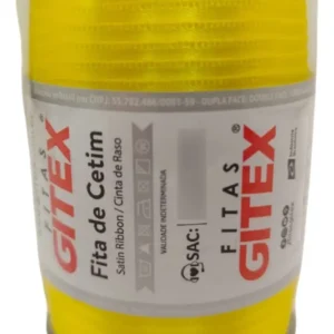 Fitas Cetim Gitex Rolo De 100 Metros - N0 - Largura 4mm Cor 109 - Amarelo Canario Lisa