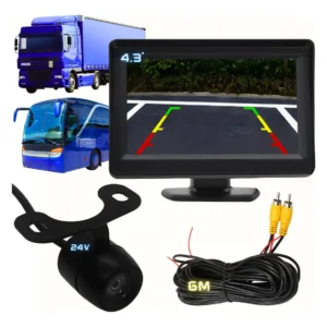 Kit Tela Monitor 4.3 Lcd Imagem Colorida 24v Caminhão Onibus