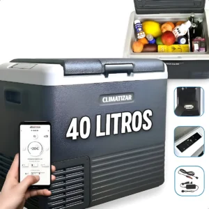 Geladeira Portátil Caminhão Motorhome 40l 12 24 110 220v App