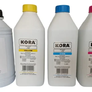 Kit 4 Tintas Kora 1- Litro Corante Compatível Hp Tinta Mcybk