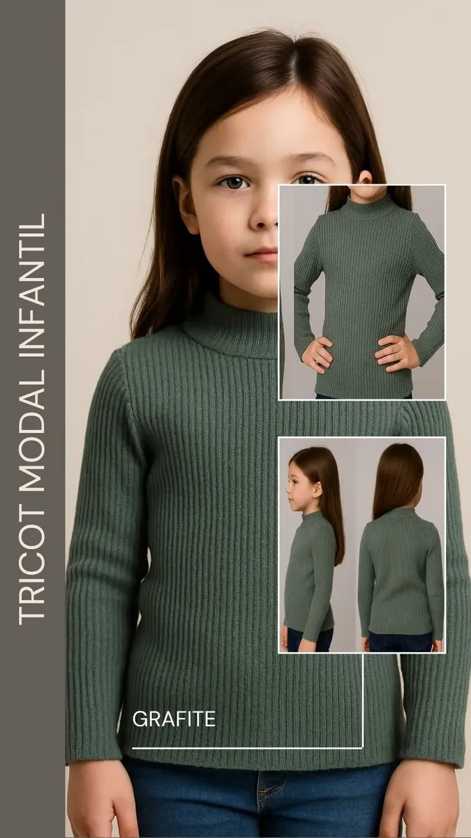 Blusa Cacharrel Inverno Meninas Quentinha Tricô 04 Ao 12