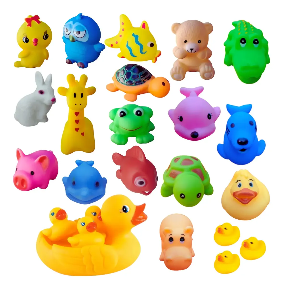 18 Brinquedos Banho Divertido Bebê Bichinhos De Vinil Macio - Imagem 3