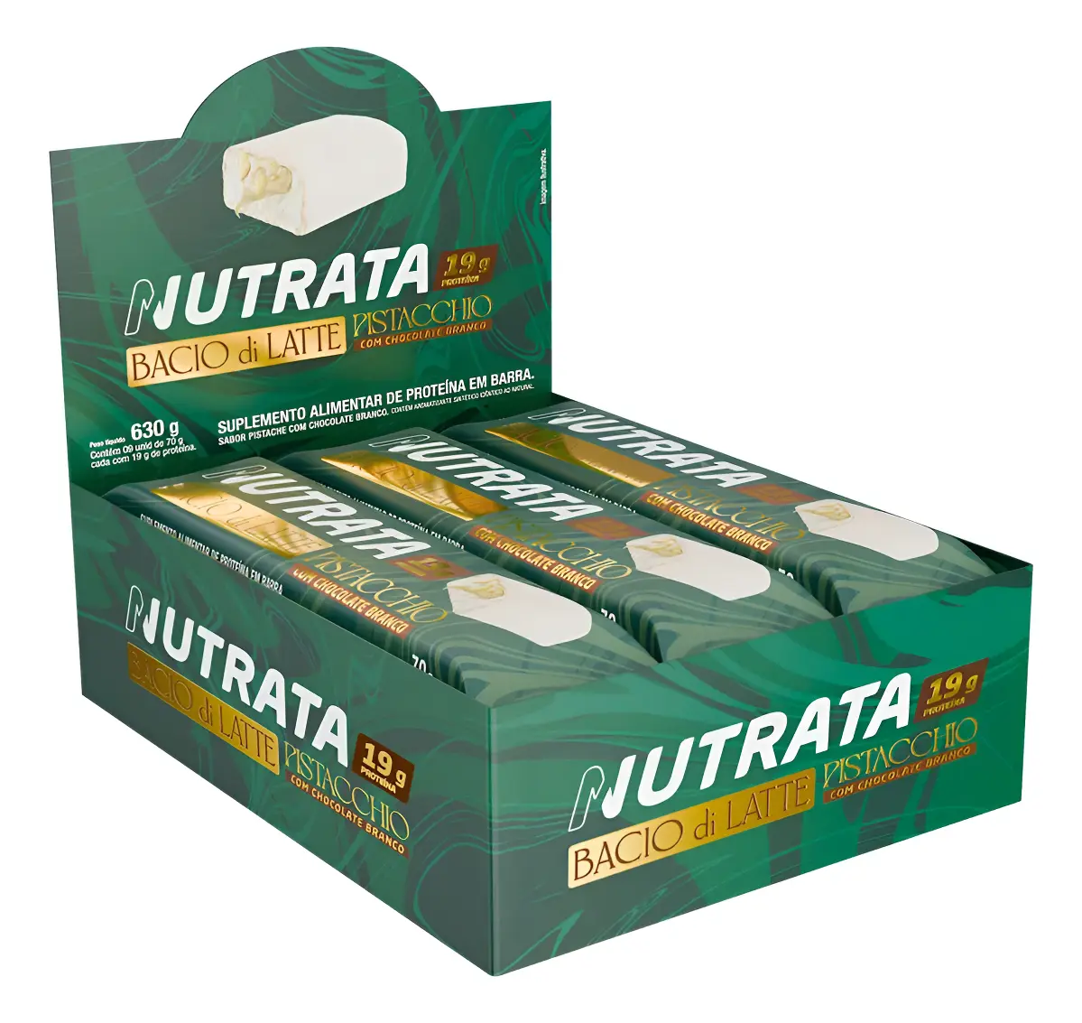 Barra Baccio de Latte 70g Display com 9 unidades Pistache Nutrata - Imagem 2