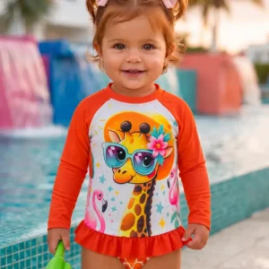 Biquini + Blusa Termica Banho Infantil Menina Proteção Uv50