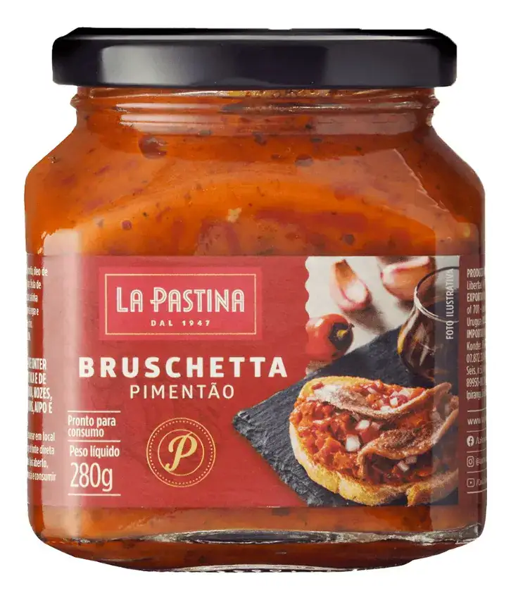 Antepasto Bruschetta de Pimentão La Pastina Vidro 280g