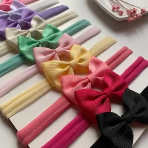Kit 10 Laços De Cabelo Faixinha Bebê Meia Seda Maternidade