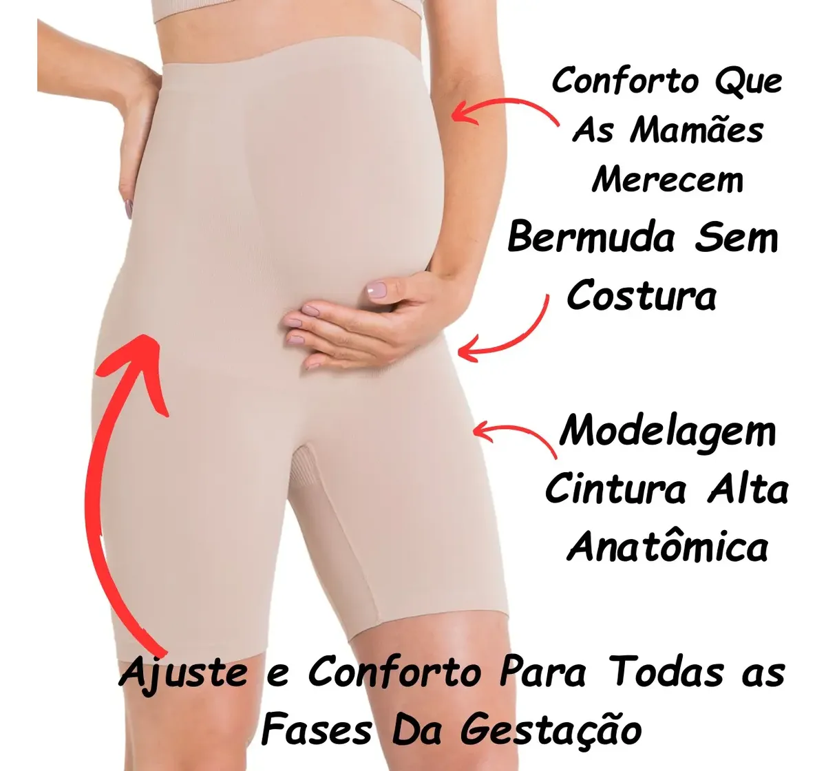 Bermuda Gestante Alta Trifil Maternidade Gravida C05211