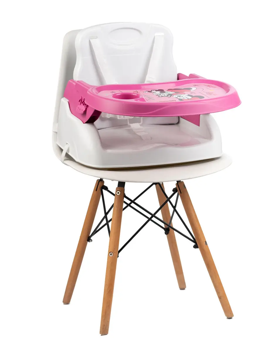 Disney Cadeira De Alimentação Portátil Booster Cadeirão Styll Baby Rosa - Minnie