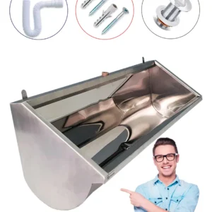 Mictório Coletivo 1,00 Mt Em Aço Inox Incluso Válvula Inox