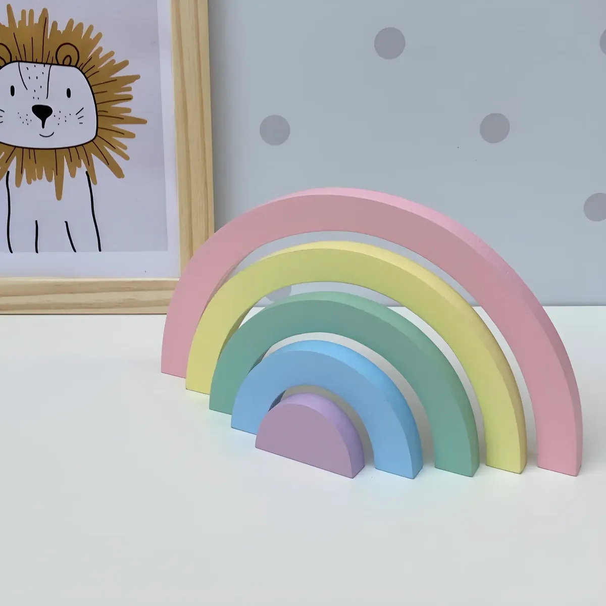 Enfeite Arco Íris Mdf Decoração De Quarto Infantil E Bebê
