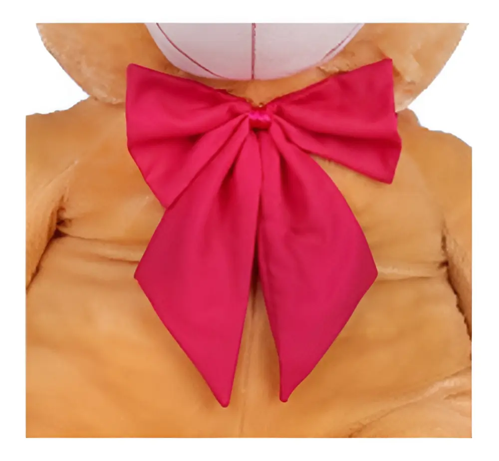 Urso Gigante Grande Pelúcia Teddy Bear 90 Cm Doce De Leite Com Laço Pink LuckBaby - Imagem 2