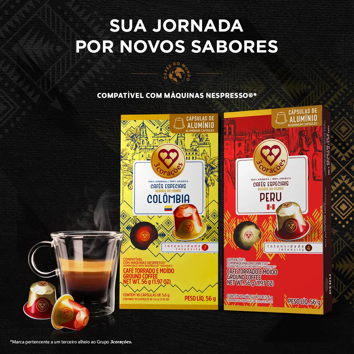 Cápsula de Café Compatíveis Nespresso® Regiões do Mundo Peru 3 Corações - 10 Unidade - Imagem 3