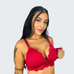 Kit 3 Sutiã Amamentação Bojo Rendado Gestante Maternidade