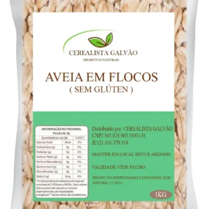 Aveia Em Flocos Premium 1kg Sem Glúten Cerealista Galvão