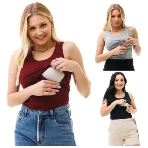 Kit 3 Regatas Amamentação Conforto Gestante Slim