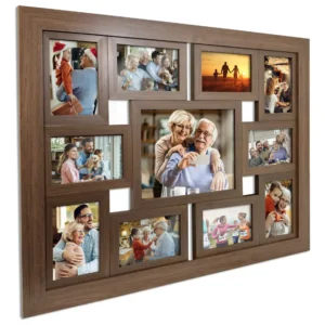 Painel Quadro Multifotos Com Vidro Grande P/ 11 Fotos Parede