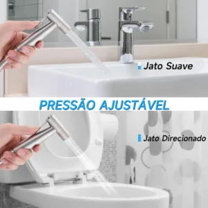 Ducha Higiênica Aço Inox 304 Escovado Luxo Com Mangueira