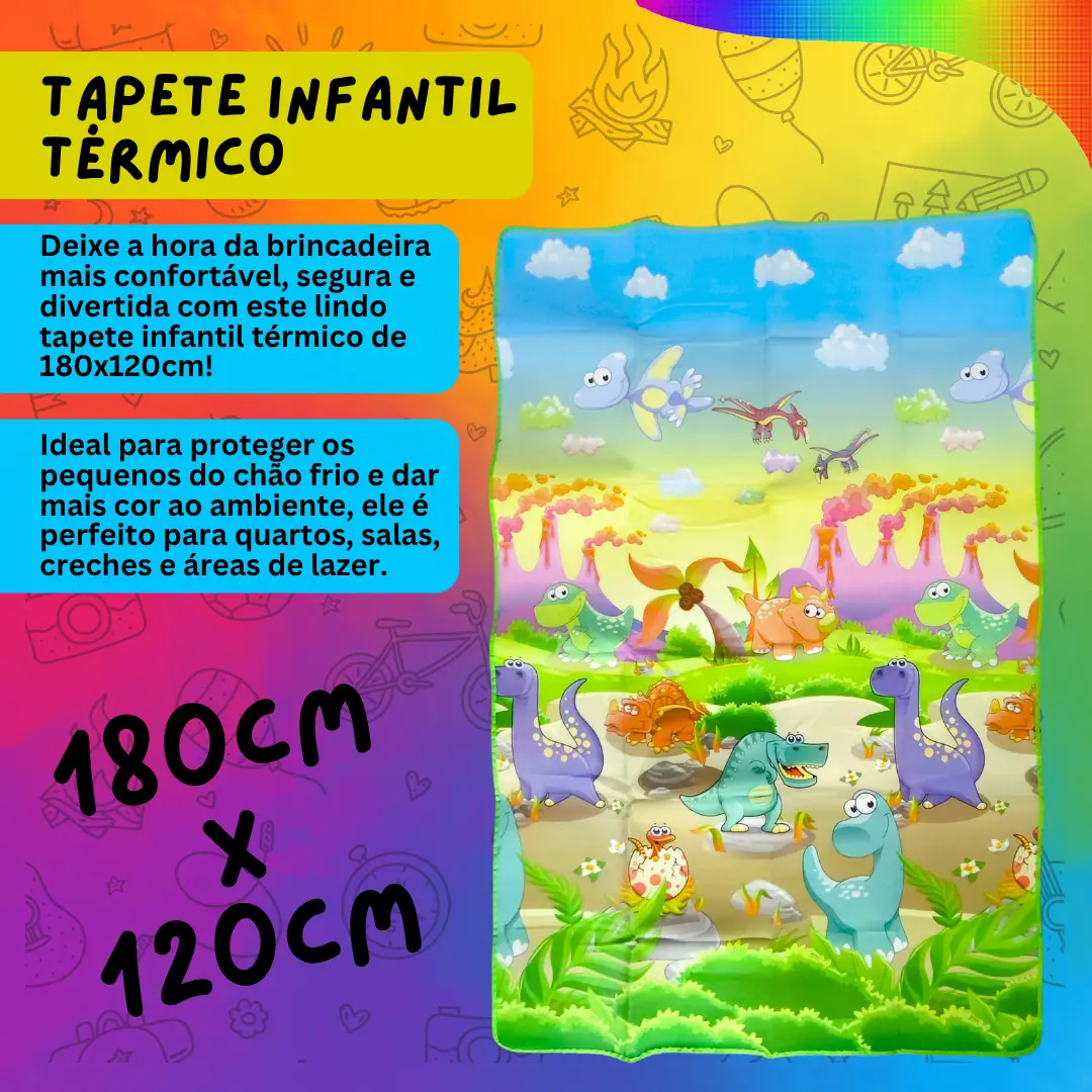 Tapete Infantil Isolante Térmico 180x120cm Estampa Sortida - Imagem 2