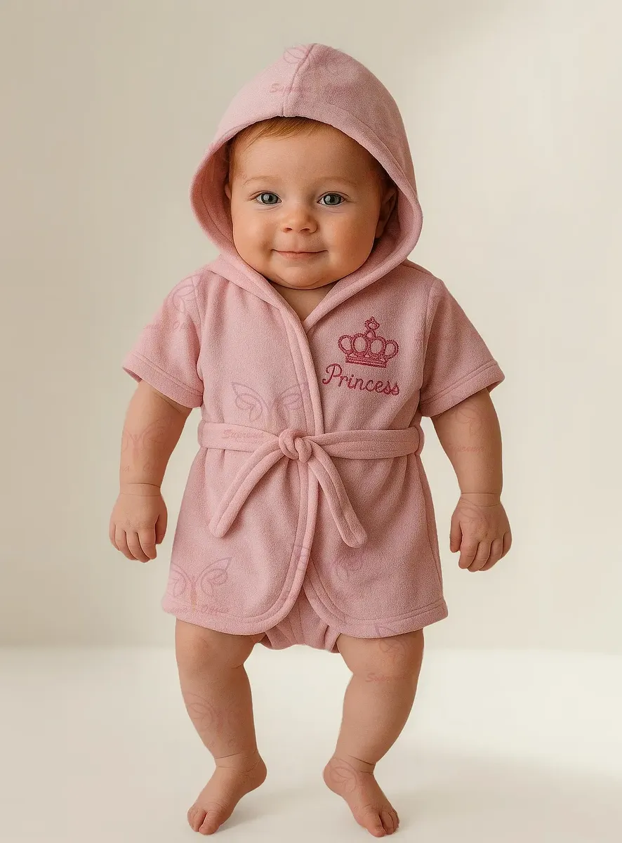 Roupão De Banho Bebê Infantil Menina Com Capuz Oferta Rn - Imagem 4