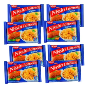 Macarrão Instantâneo Sabor Carne Nissin Miojo Kit Com 8x85g