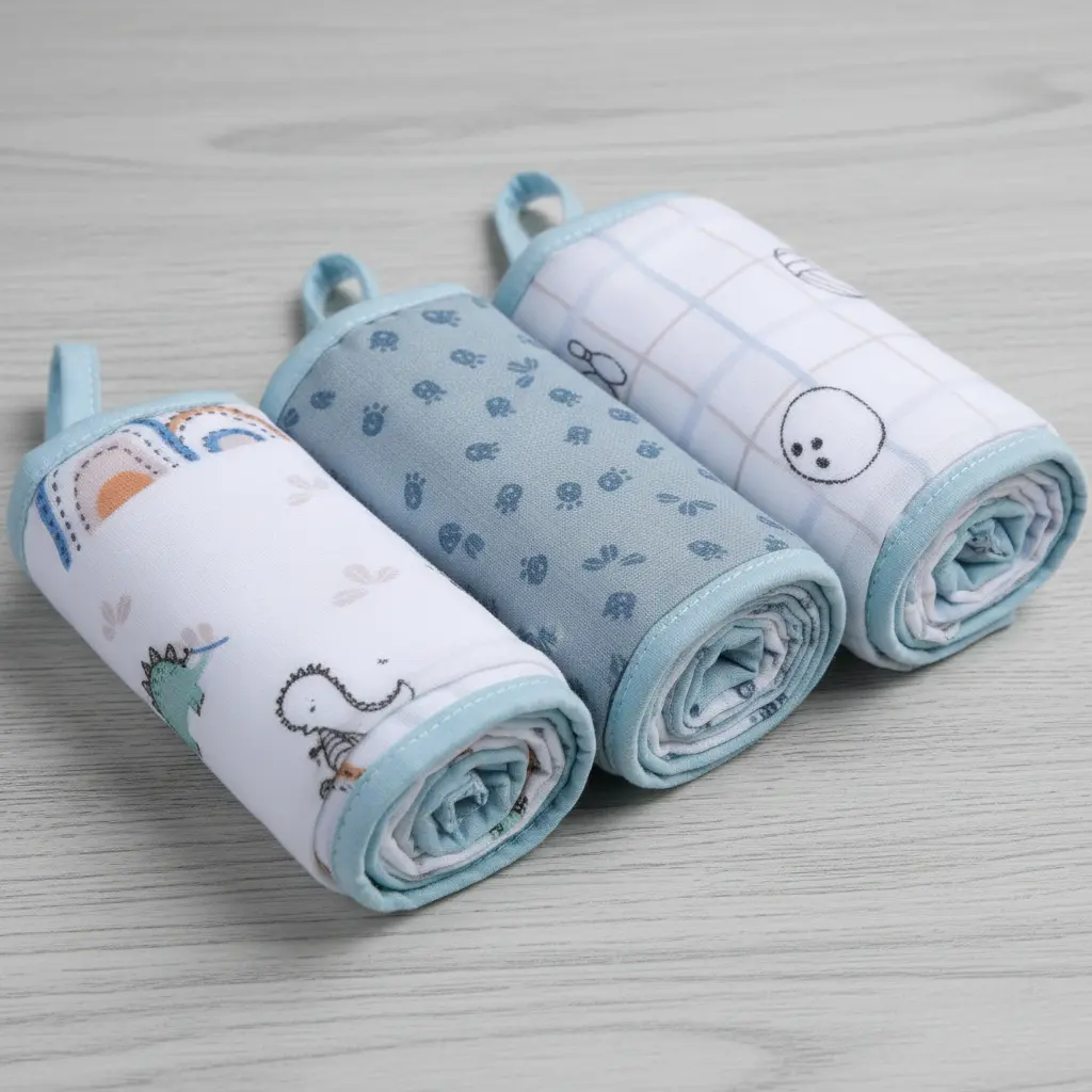 Kit Paninho De Boca Soft Bebe Com Prendedor Chupeta Menino - Imagem 3