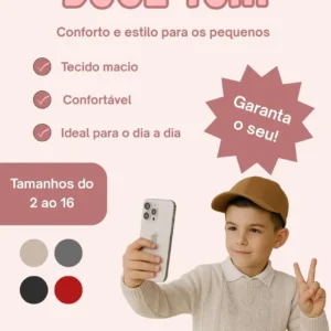 Blusa Tricot Menino Manga Longa Casual Inverno 2025 Suéter