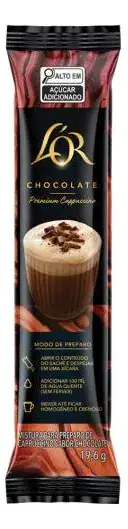 Cappuccino Solúvel Chocolate Premium L'or 156,8g Com 8 Sachês - Imagem 3