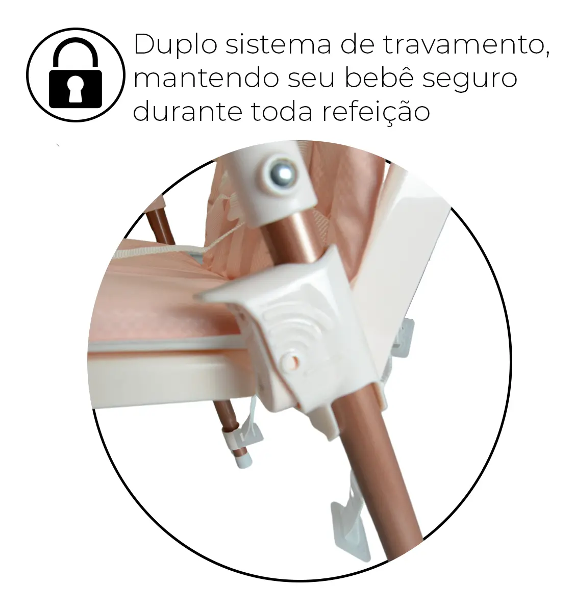 Cadeira alimentação menina rosa até 23kg compacta Galzerano cor rosa-claro - Imagem 4