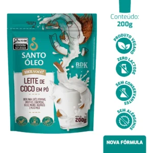 Leite De Coco Em Pó Zero Lactose S/ Químicos 200g Santo Óleo