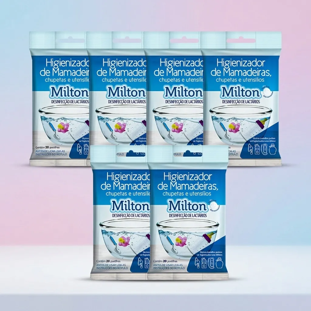 Kit 6 Cartelas Milton Desinfeccao Mamadeiras Chupeta 120un - Imagem 5