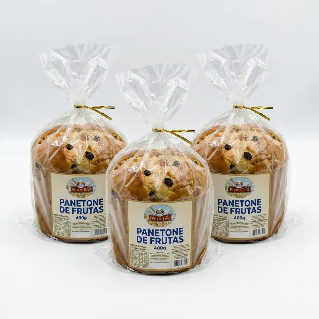 Kit 3 Panetones De Frutas Cristalizadas E Uvas Passas 400g Baunilha