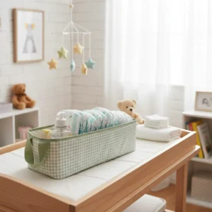 Cesto C/alças Organizador De Fralda Objetos Cesto 01 Peça