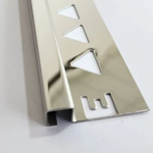 Perfil Inox Acabamento Porcelanato U Com Base, Barra De 3mt