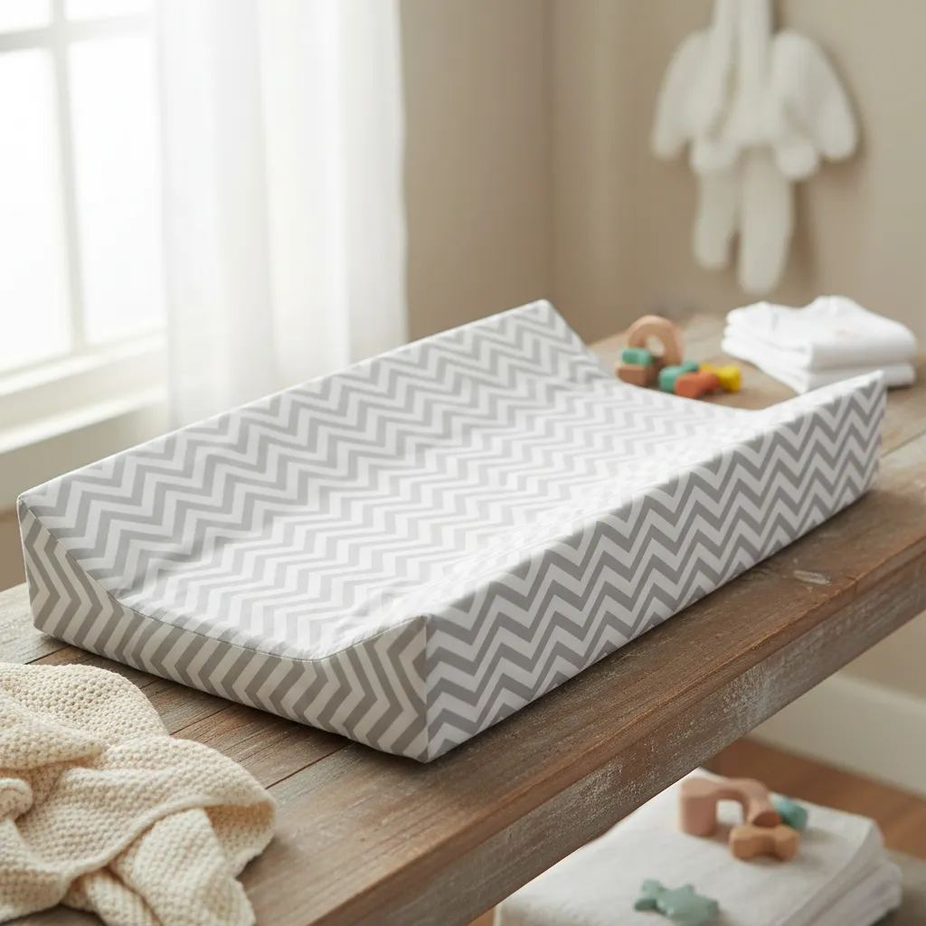 Trocador De Bebe Americano Chevron Cinza Cinza Chevron - Imagem 5